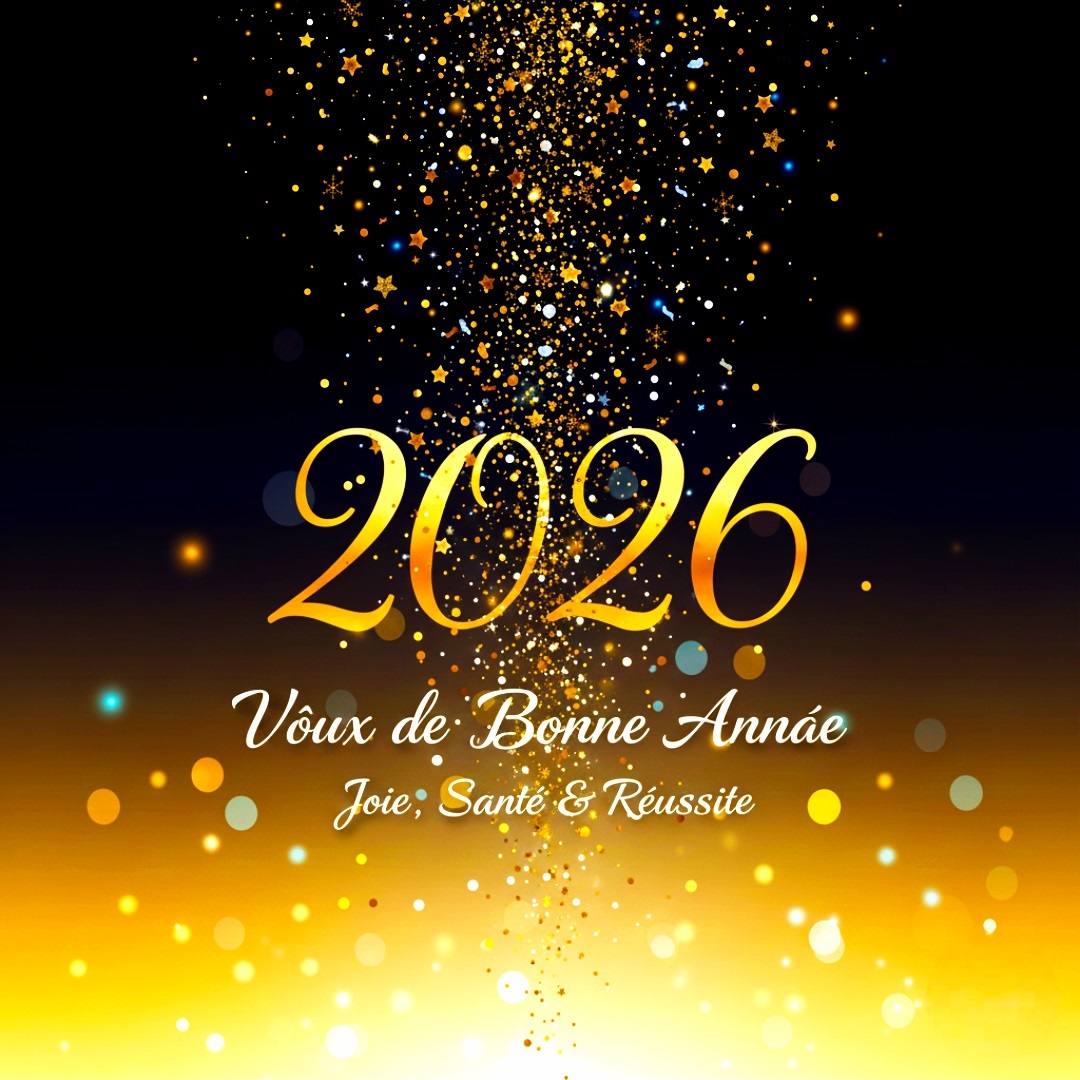 Vœux de Bonne Année 2026. Joie, Santé et Réussite